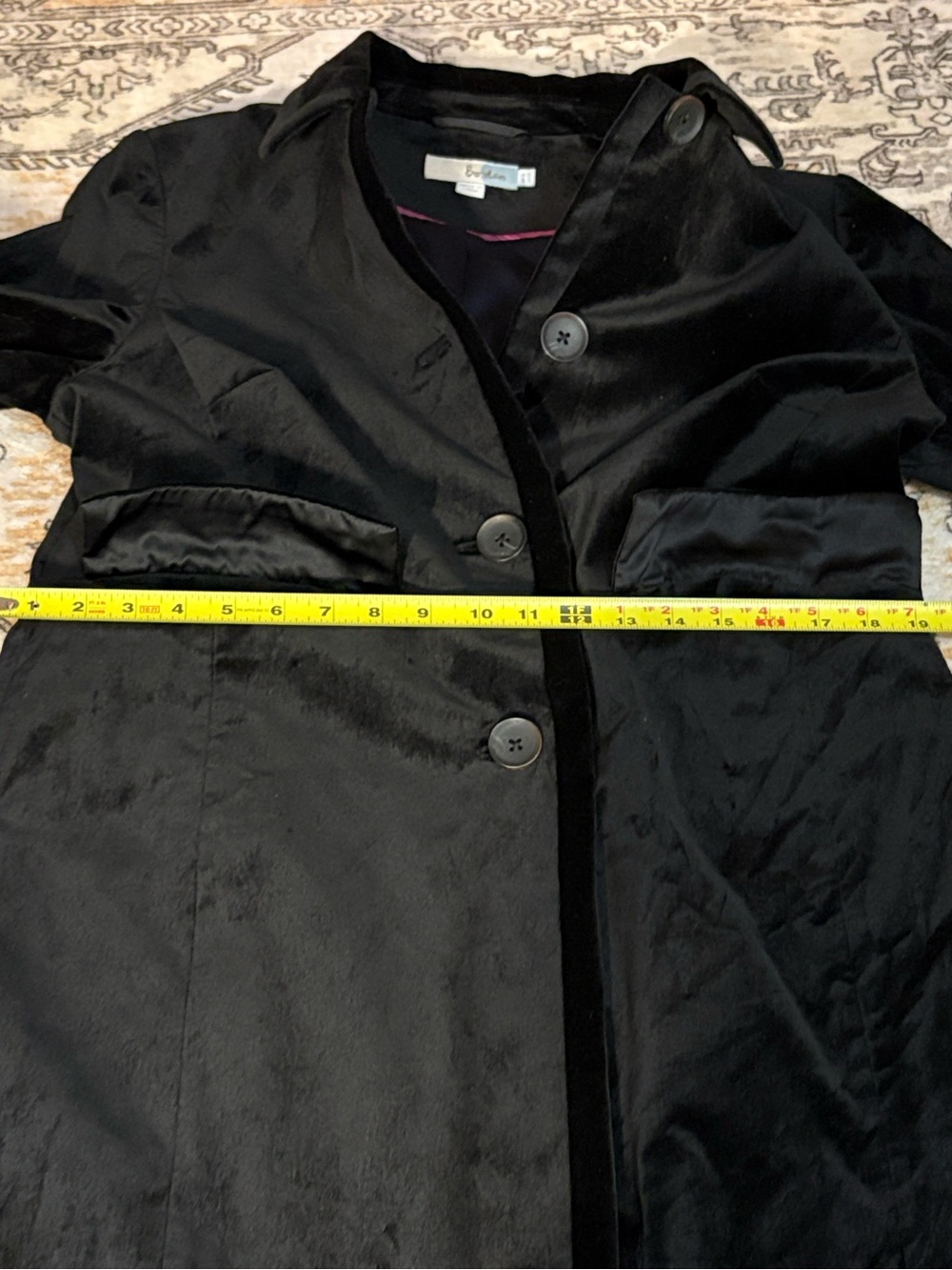 BODEN 12 Gigi Velvet Party Trench Dress Coat in black - Picture 11 of 12